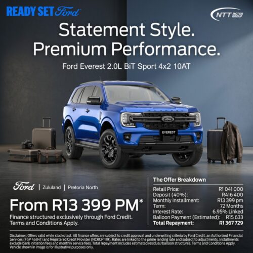 Ford Everest 2.0 BiT Sport 4×2 special offer from NTT Ford