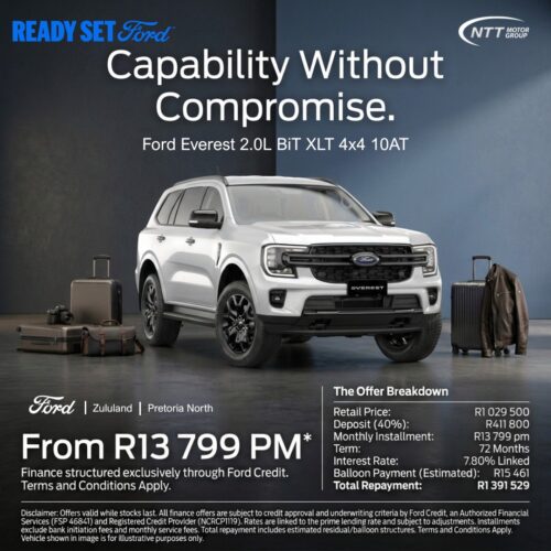 Ford Everest 2.0 BiT XLT 4×4 special offer from NTT Ford